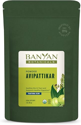Banyan Botanicals Avipattikar Polvo Avipattikar orgánico con flor de clavo, semillas de cardamomo y vidanga Para apoyar la digestión suave y un