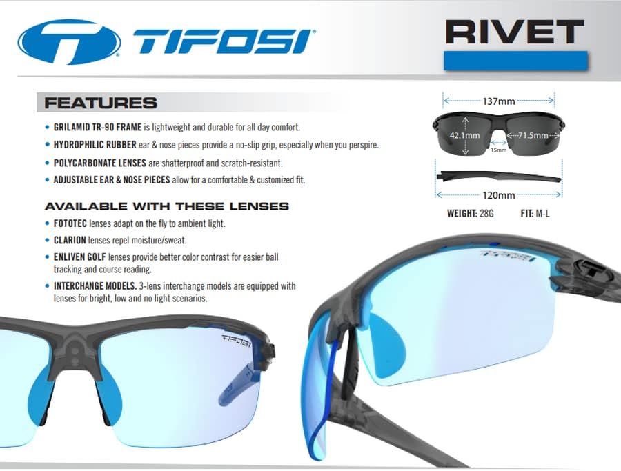 Rivet Sport Sunglasses, Ideal For Cycling, Golf, Pickleball, Running And Tennis - Image 7