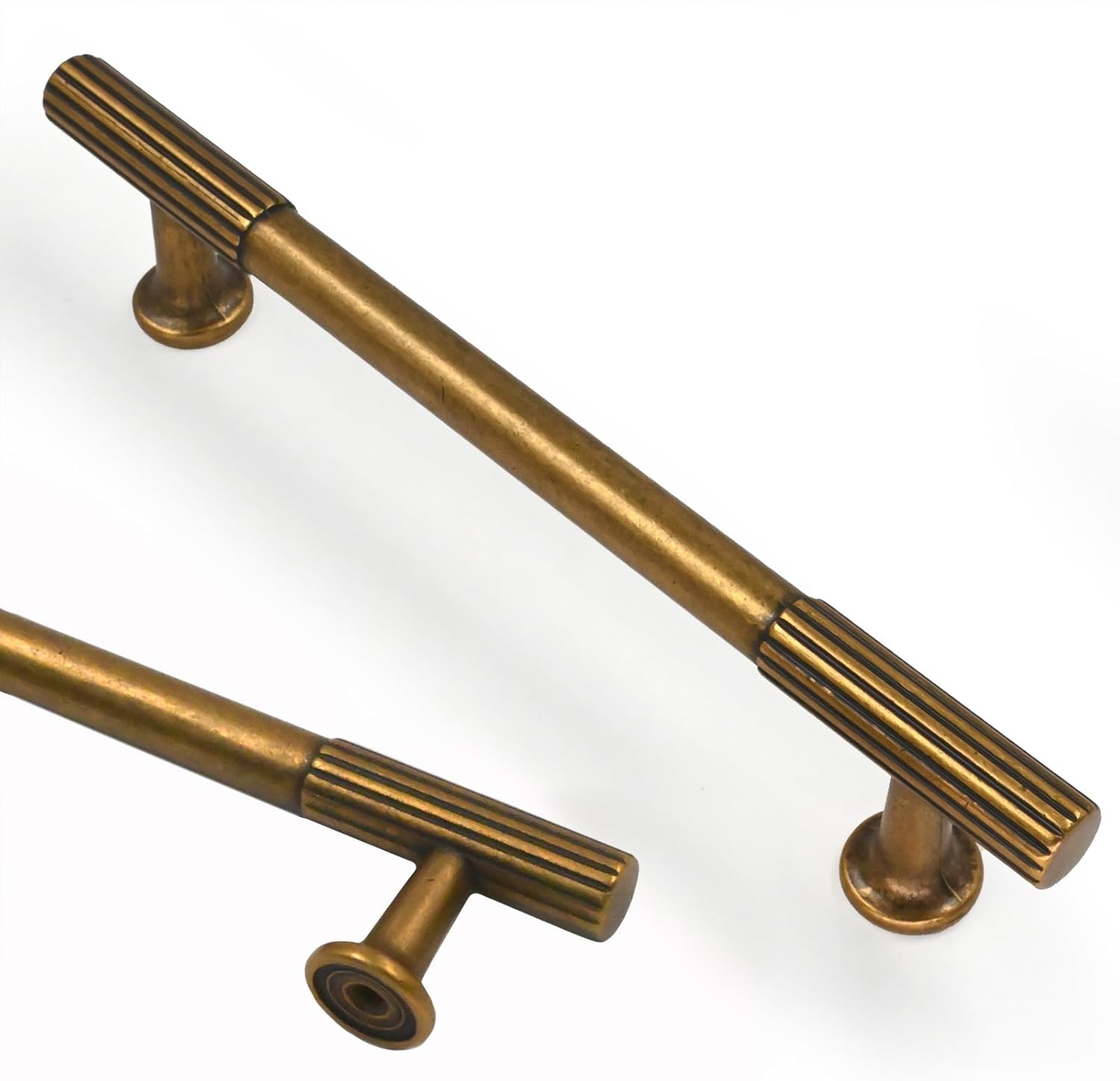 Asidrama 30 Pack 5 Inch(128mm) Antique Brass Cabinet pulls Kitchen Cabinet Handles, Cabinet Pulls Kitchen Cabinet Hardware for Cupboard Drawer Pulls 5" Hole Center 30 Pack Antique Brass