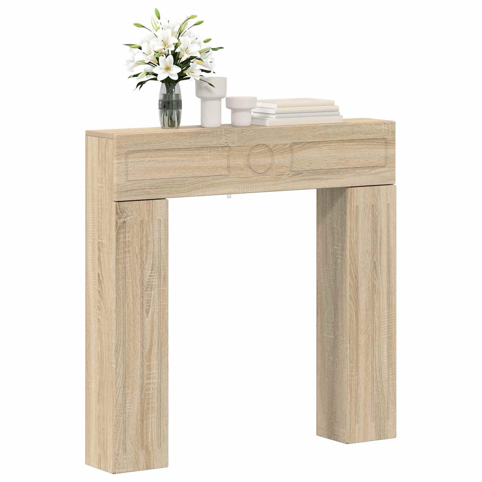 vidaXL Fireplace Surround Sonoma Oak 102 x 18 x 100.5 cm