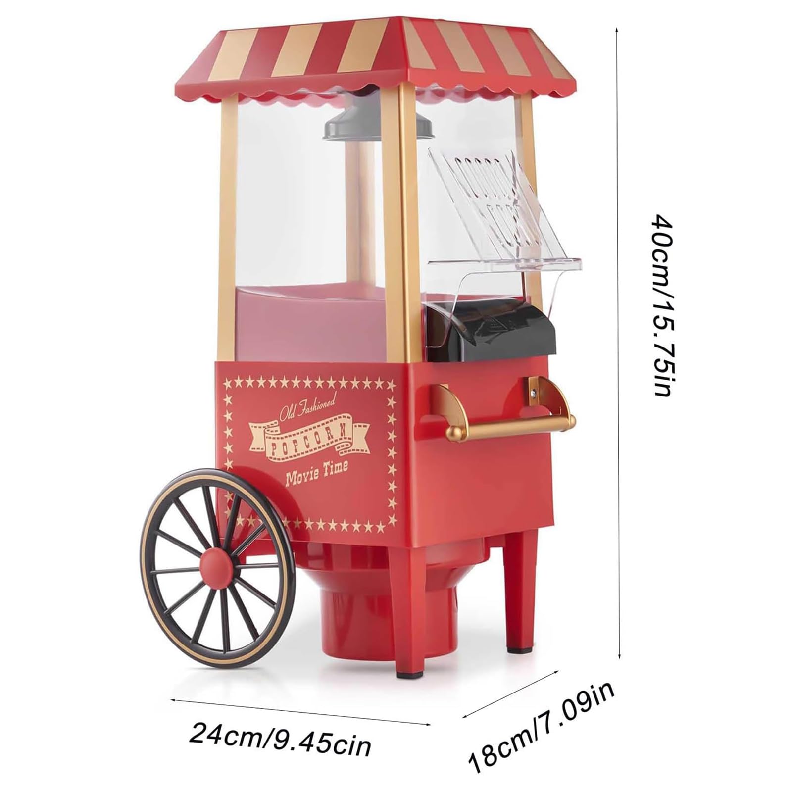 Macchina per Popcorn Ad Aria Calda Domestica, Macchina per Popcorn Elettrica, Macchina per Popcorn Ad Aria Calda, Cottura Sana Ed Efficiente Senza Olio da 1100 W, Corpo Compatto, per Ufficio