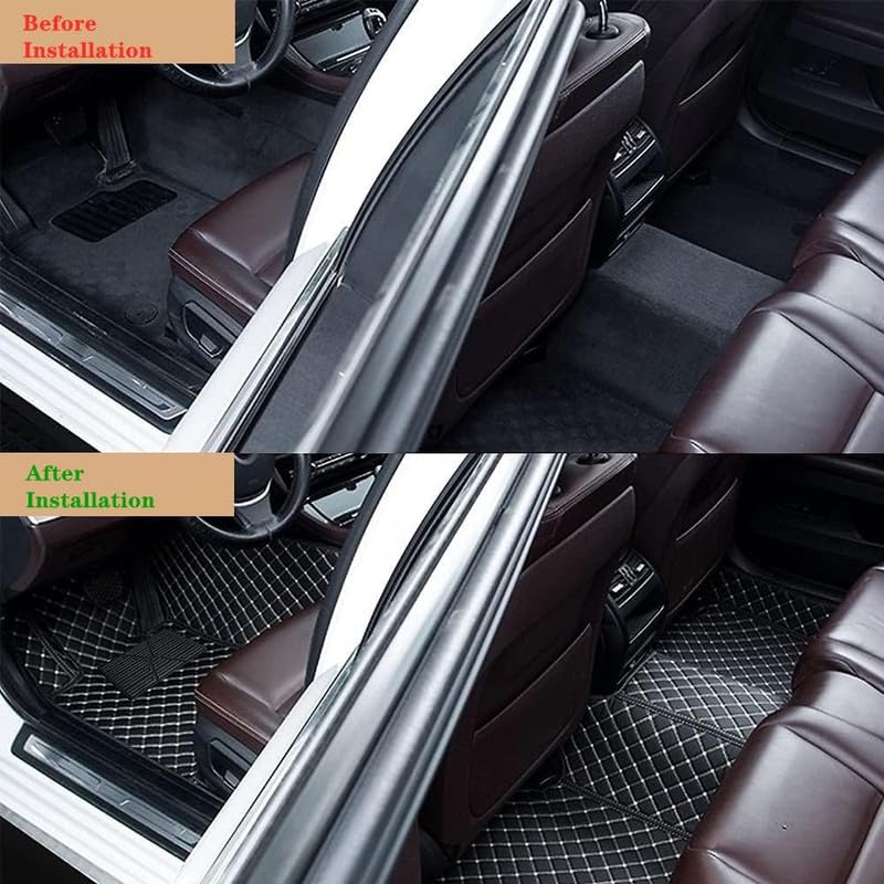 Image of 7D Premium Leatherette Car Foot Mat| Luxurious & Elegant Look | 100% Waterproof and Dust Proof | Custom Fitted 7D Car Floor Tray Mat for BMW X6 M60 xDrive 2026 (Black with Silver)