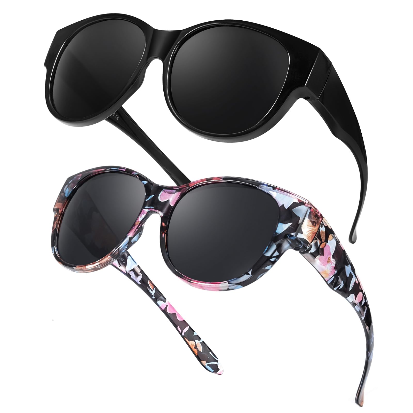 TJUTR Oversized Fit Over Sunglasses for Women Trendy Polarized Sun Glasses Over Prescription Glasses with UV400 Protection