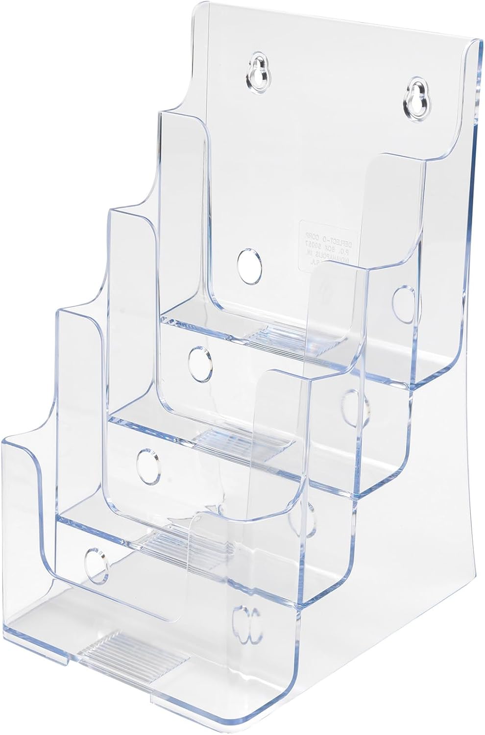 Deflecto 77901 Four-tier multi-compartment medium size docuholder, 6-1/2wx6-1/4dx10h, clear