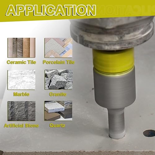 Miniatura 4 de Brocas de fresado de diamante de 38 a 1 pulgada (0.394-0.984 in) para agrandar modelar biselado agujeros existentes en baldosas de cerámica,