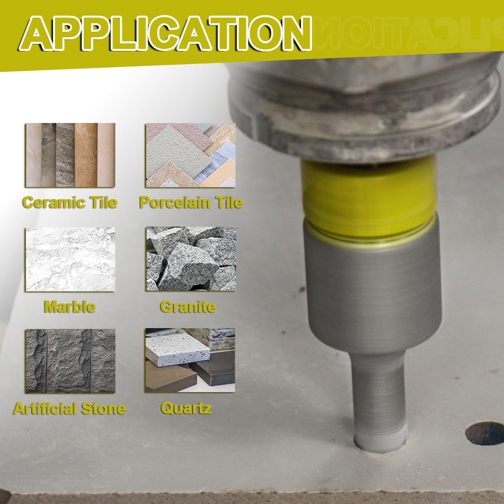 BGTEC Lot De 11 Forets Diamantés Pour Carrelage (6/8/10/20/35/50/68 Mm, Foret à Doigt 25 Mm, Fraise 50 Mm, Adaptateur Tige Hexagonale Et Adaptateur SDS) Avec Filetage M14 Pour Porcelaine, Céramique