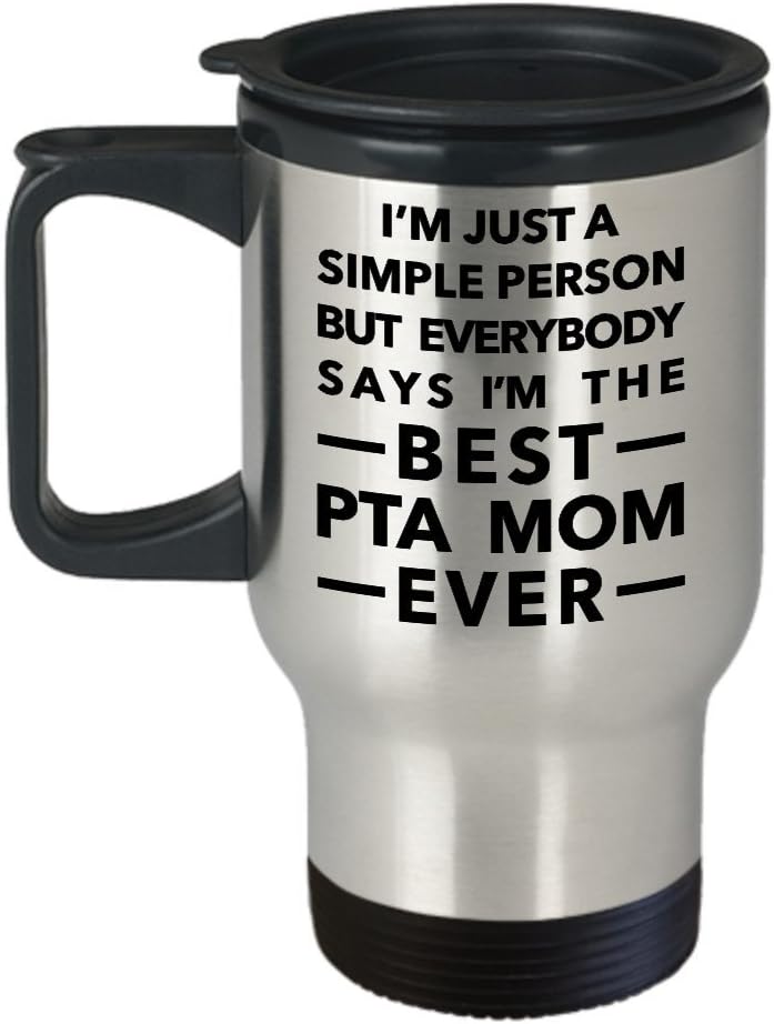 Best PTA Mom Ever Travel Mug Simple Person Home & Kitchen