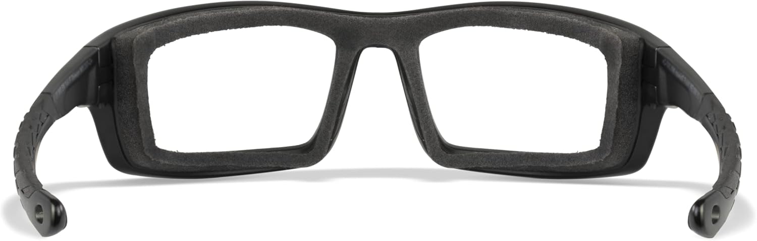 Wiley X WX Grid Sunglasses, Safety Glasses for Men and Women, UV Eye Protection for Shooting, Fishing, Biking, and Extreme Sports, Matte Black Frames, Clear Lenses