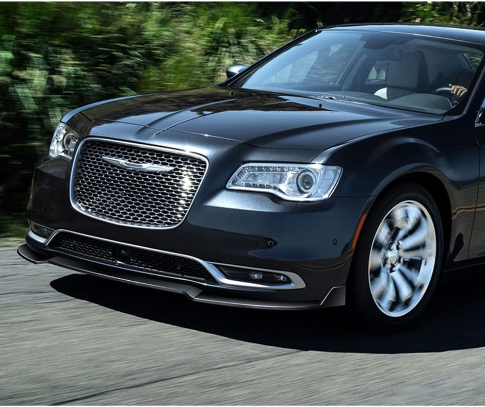 Q1-TECH, 9-Piece Front Bumper Body Kit Lip & Side Skirt Extensions Diffuser Set Compatible with 2015-2023 Chrysler 300, Front Bumper Lip Air Chin Body Kit Splitter ABS, Painted Glossy Black