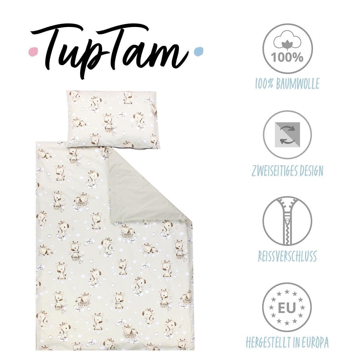 TupTam Juego de Ropa de Cama para Niños, de 2 Piezas., Conejo/Rosa/Lunares, 120x90 cm — view 193