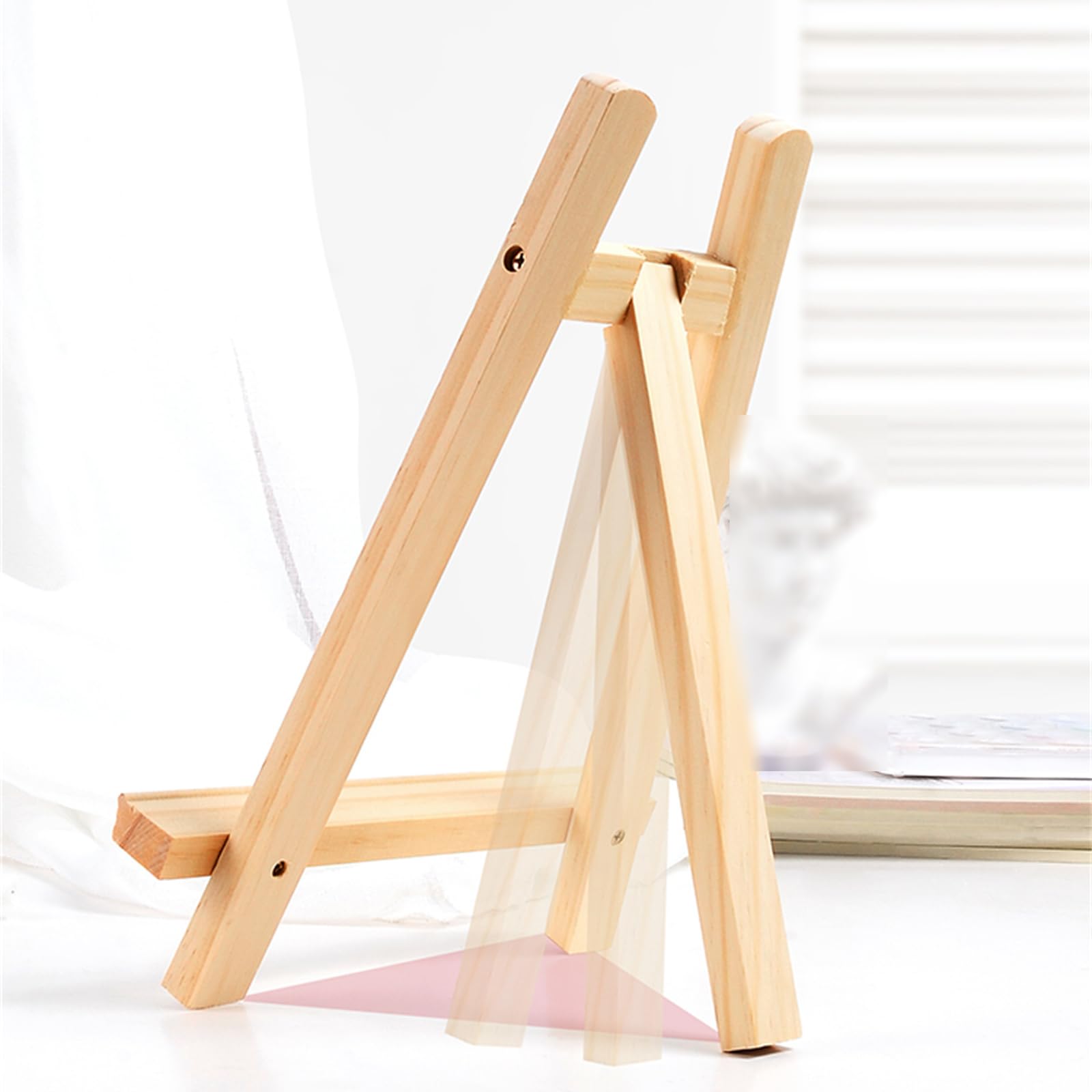 Mini caballete de mesa de madera, soporte de exhibición con marco en A para arte, carteles de boda, carteles y menús, soporte pequeño portátil (20 x 28 cm)