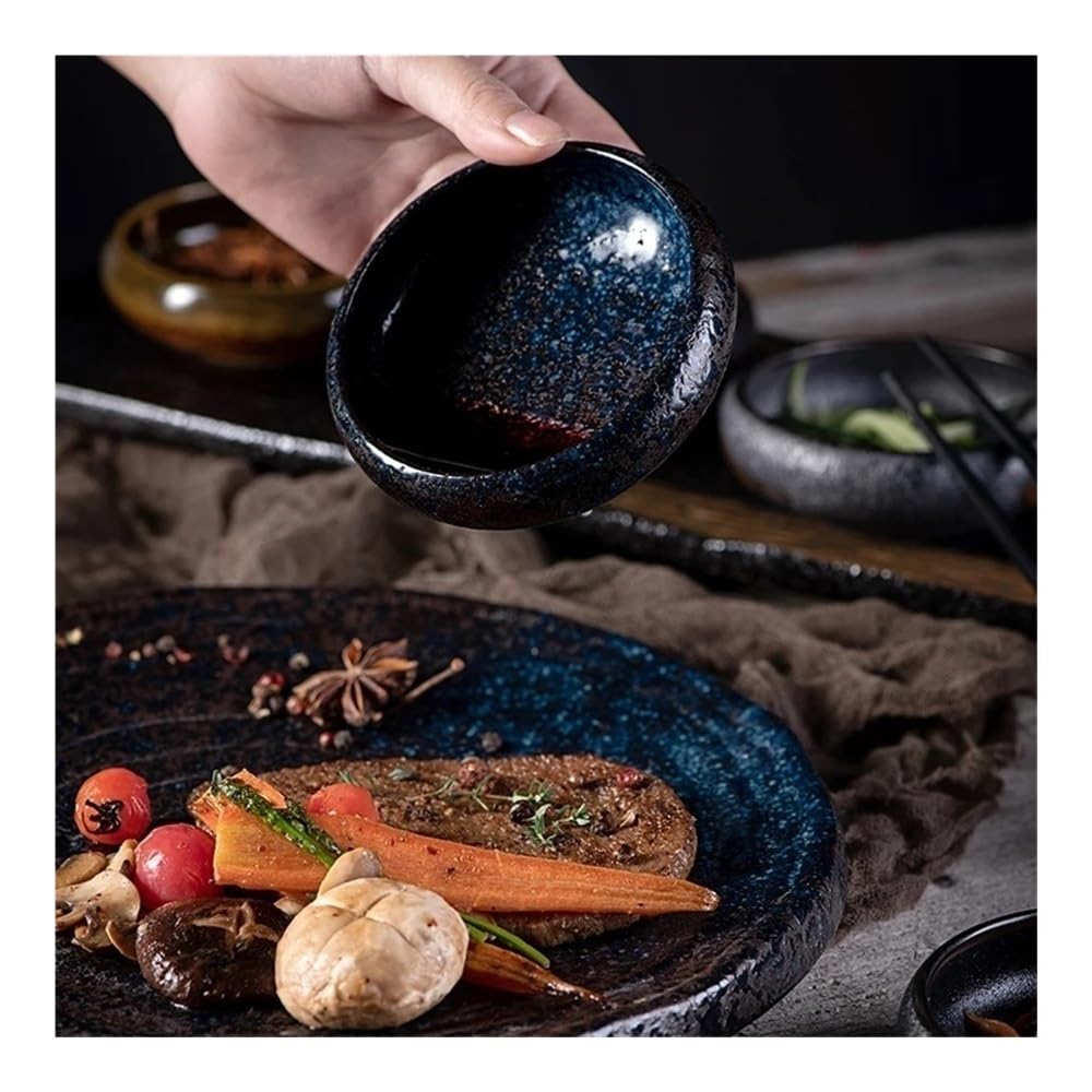 Okrągłe ceramiczne miski do maczania sosu sojowego, miska, zestaw dipów, mała strona