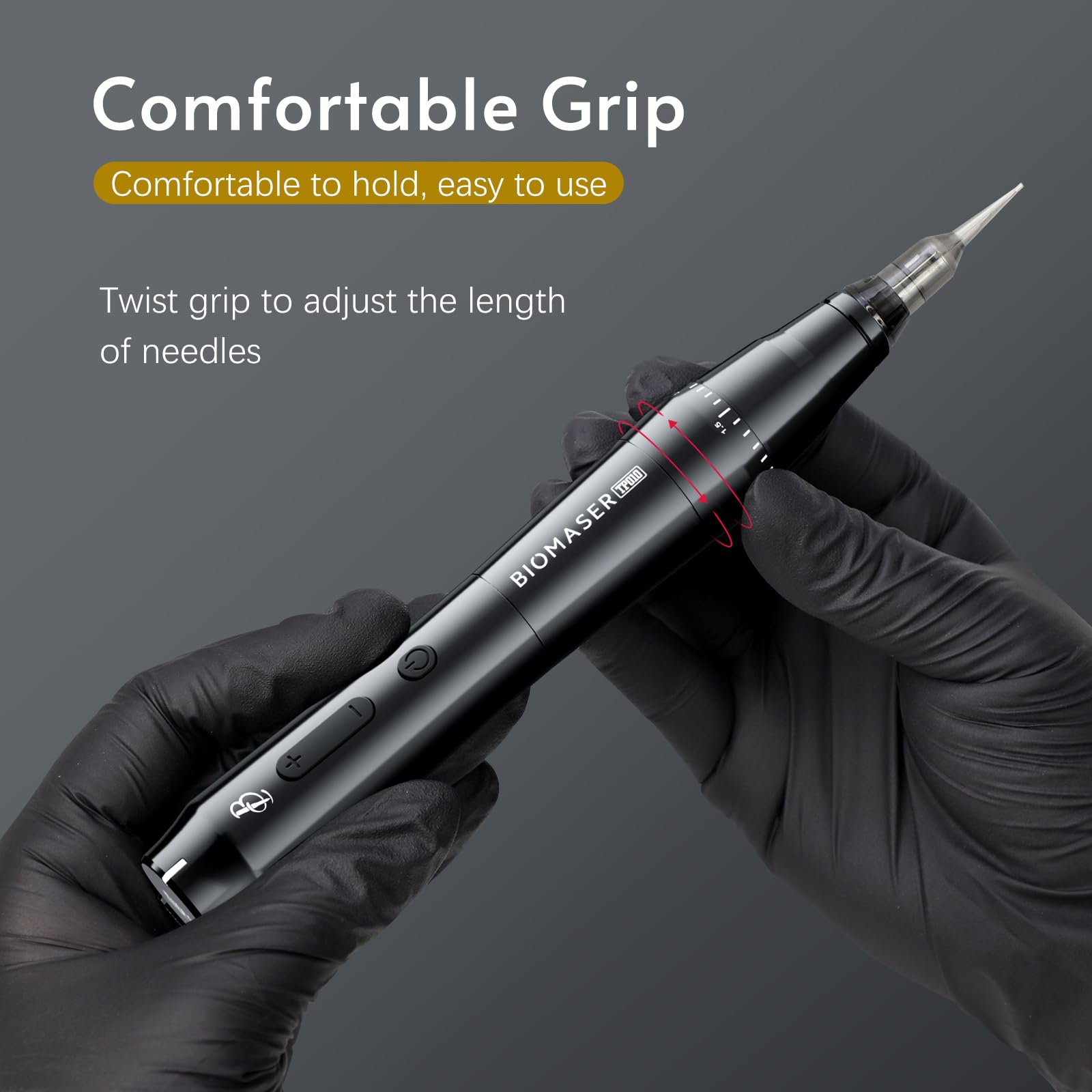 Biomaser Máquina de maquillaje semipermanente inalámbrica Bolígrafo rotatorio con 2 baterías de 1000 mAh Cartuchos de 10 piezas Agujas para principiantes y artistas