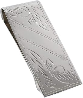 [新宿銀の蔵] アラベスク シルバー 925 マネークリップ (Aタイプ 刻印しない) 唐草 模様 財布 メンズ 札ばさみ 植物 男性 彼氏