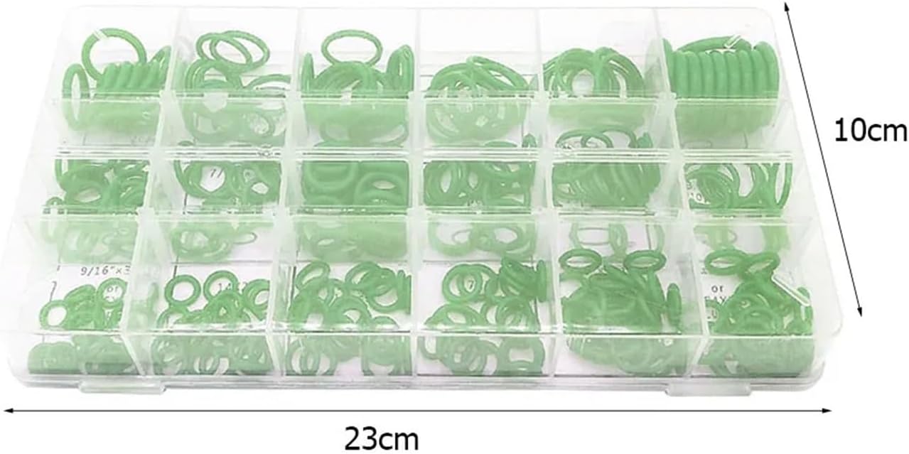270pcs Seal O-ring Kit Repair Car Air Conditioning Rubber Sealant Box Set 18 Sizes Gasket Sealing Ring Rubber Kit(A)