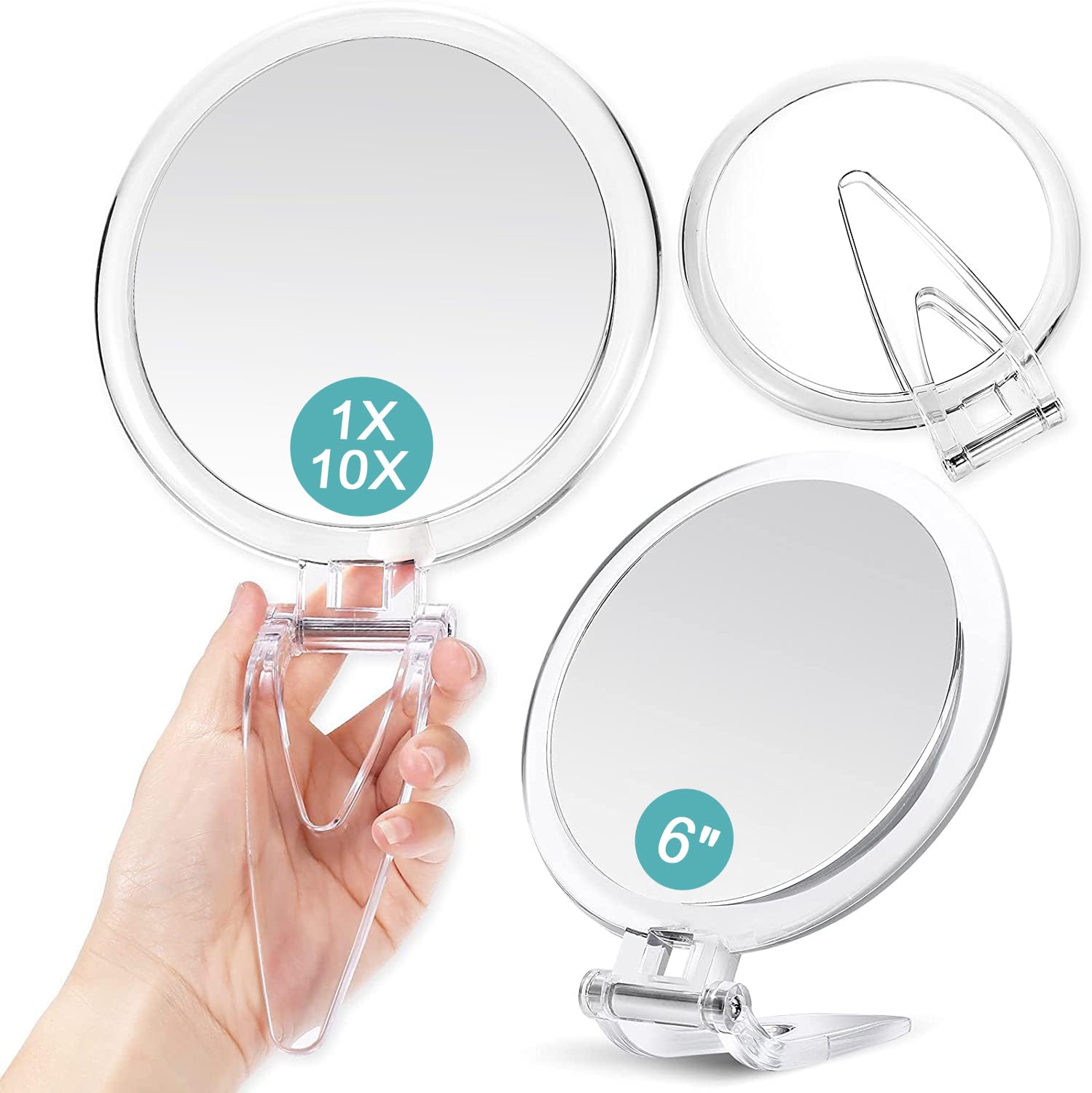 Amazon.co.jp: B Beauty Planet 手鏡 拡大鏡 10倍 ハンドル付き両面鏡