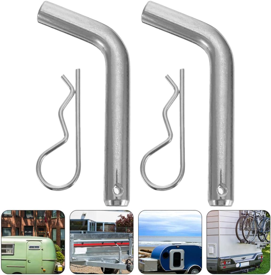 2 Sets 5/8 Inch Hitch Pin with Clip for Trailer Hitch