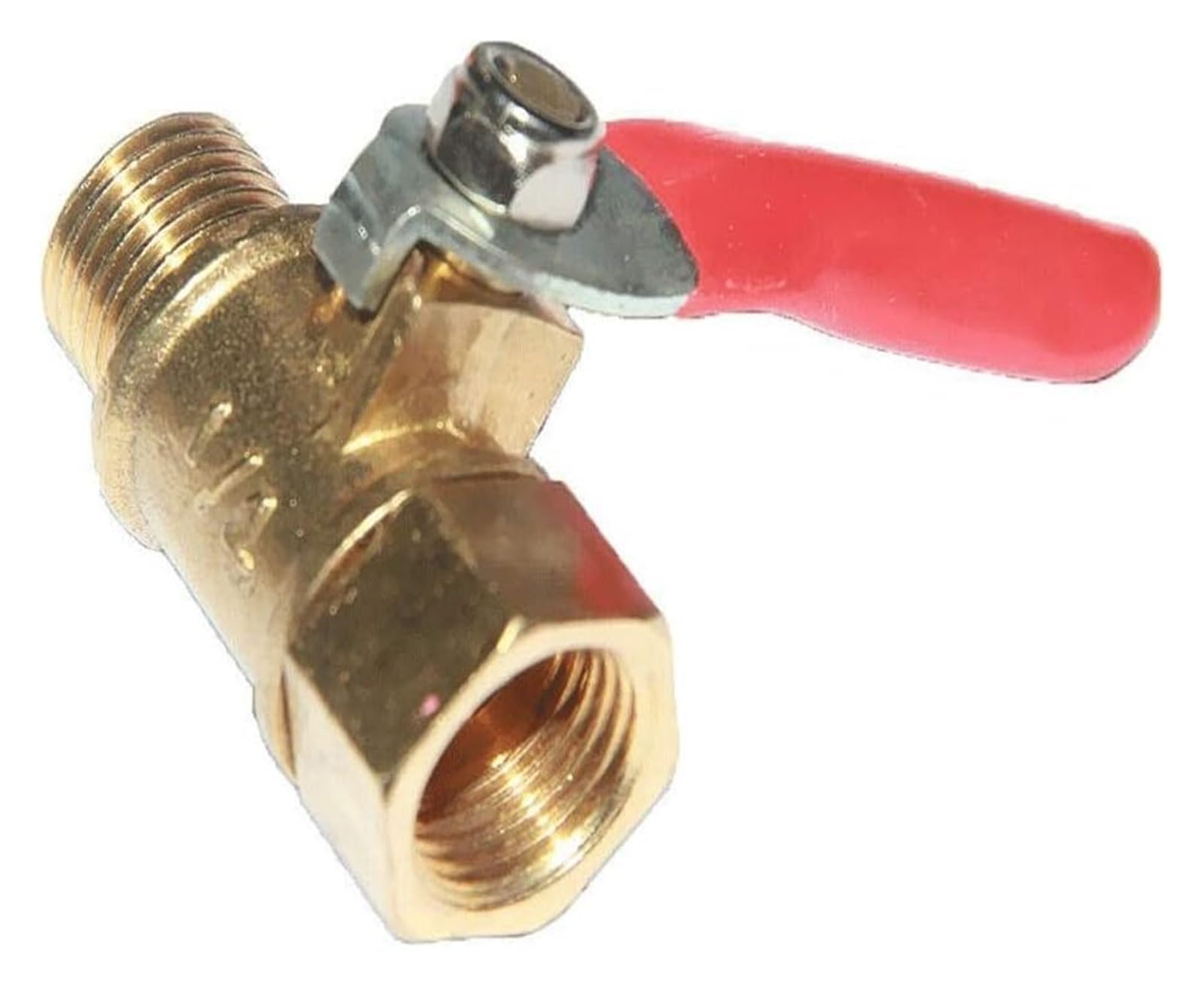 Valvola a sfera per tubi, Mini rubinetto di intercettazione in ottone, filettato da femmina a maschio, raccordo idraulico for il controllo del flusso aria, acqua e olio(1/8")