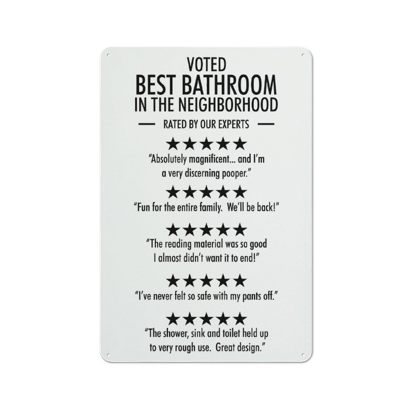 Junmoney Voted Best Bathroom Funny Urban Decorative Metal Plaque 30X20cm Featuring Loft Wall Plaque For Loft, Studio, Office Or Creative Room