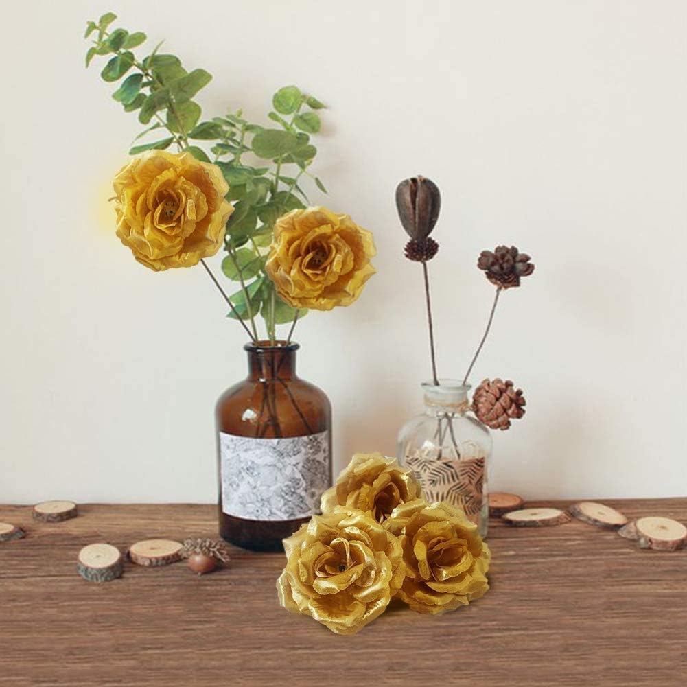HDGSAFD 1000 stuks gouden rozen, rozenblaadjes, rozenblaadjesdecoratie, gedroogde rozenblaadjes, strooidecoratie, kunstrozenbloemen, perfect voor bruiloften, Valentijnsdag (goud