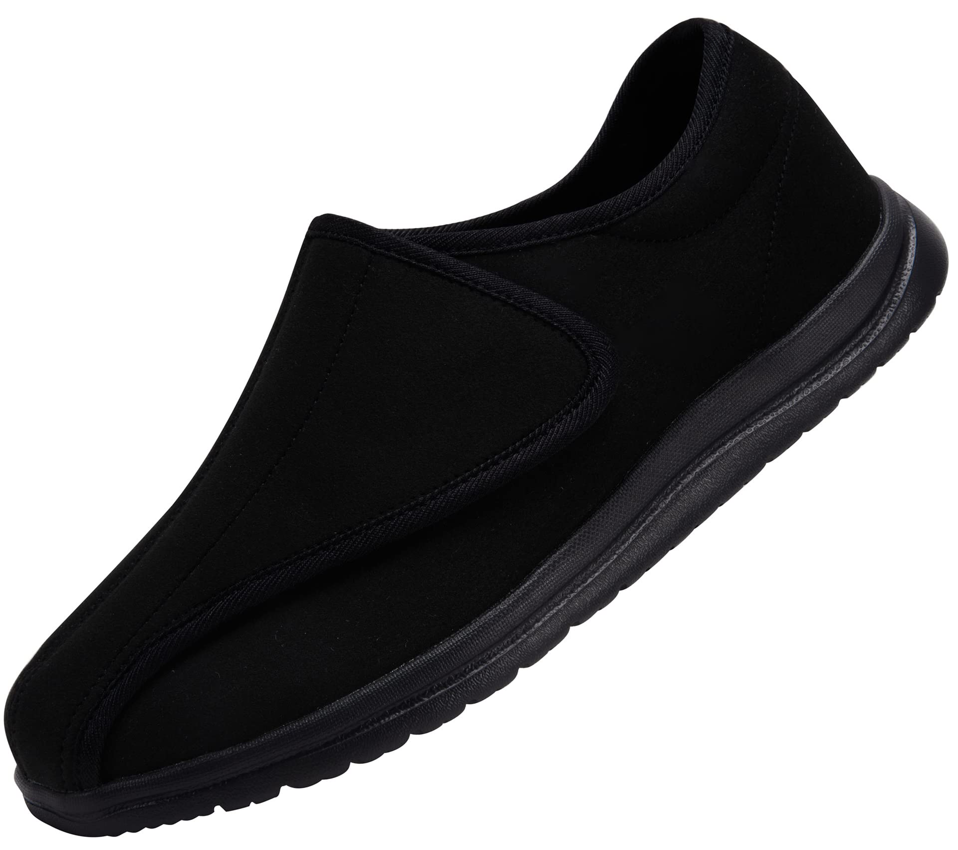 YURUMA Men Wide Walking Shoes Adjustable Velcr Elderly Diabetic Edema Swollen Feet Outdoor Lightweight Anti Slip Sneaker Sole