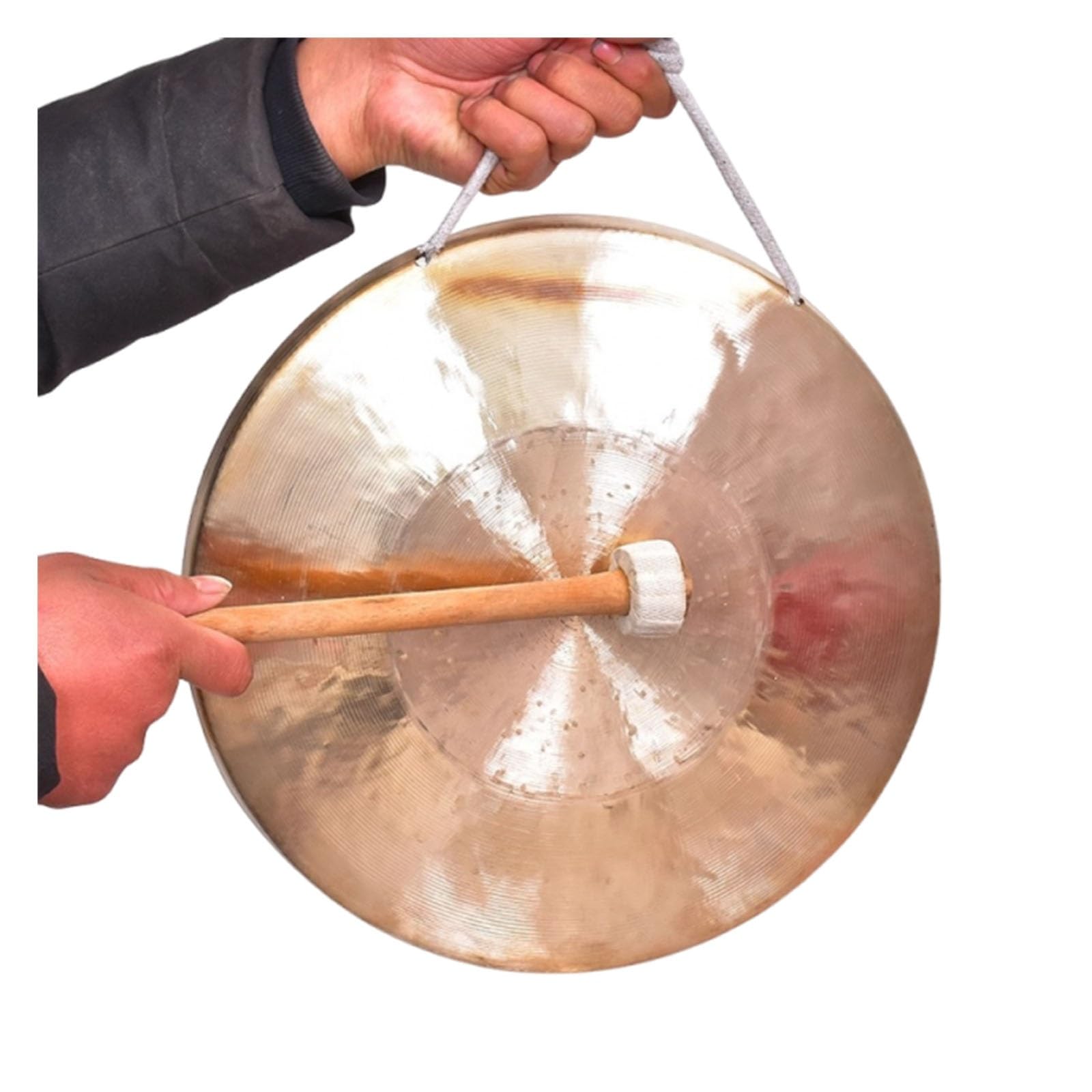Gong portatile in rame con martello in legno, strumento a percussione in ottone per meditazione, festival, celebrazioni e relax, ideale per terapia del suono e yoga