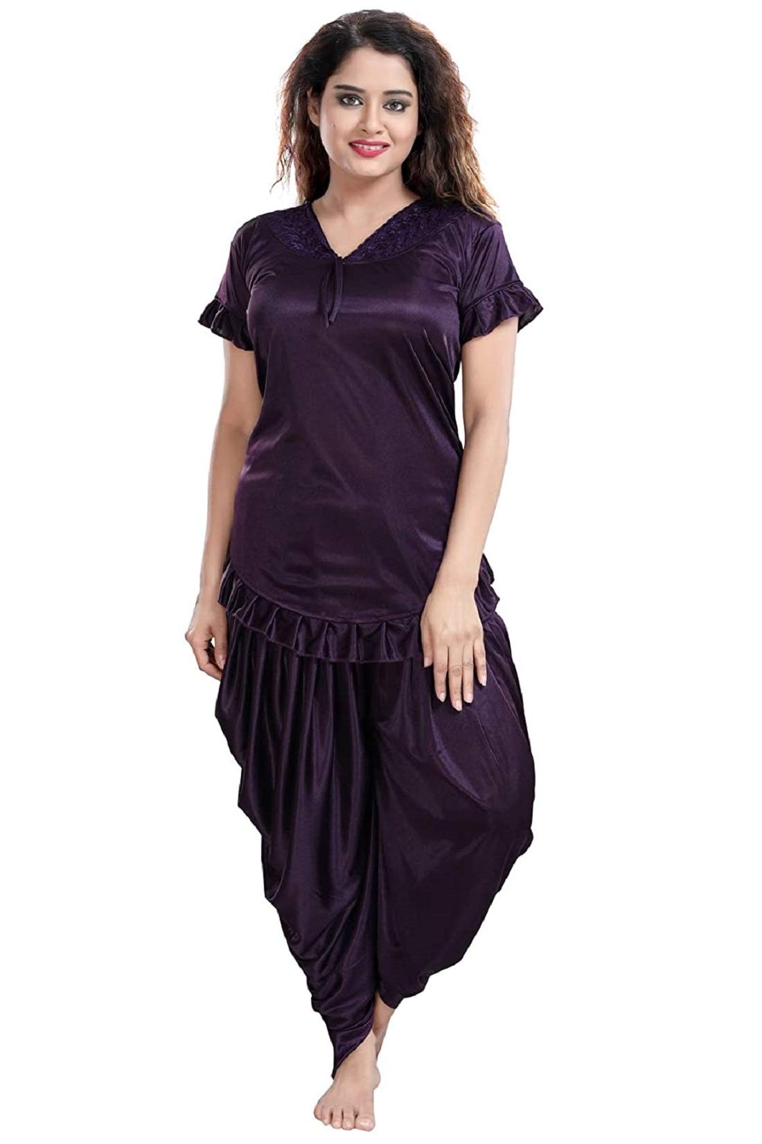 Nimegh Satin Dhoti Kurta Night Dress for Girl's & Women's