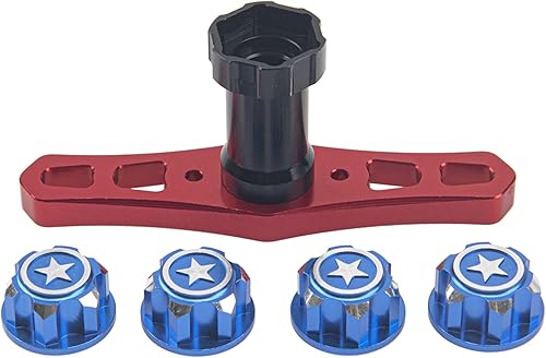 Miniatura 5 de ShareGoo - Adaptador de tuercas hexagonales RC de 0.669 in, montaje a prueba de polvo con llave hexagonal de rueda de 0.669 in, compatible con