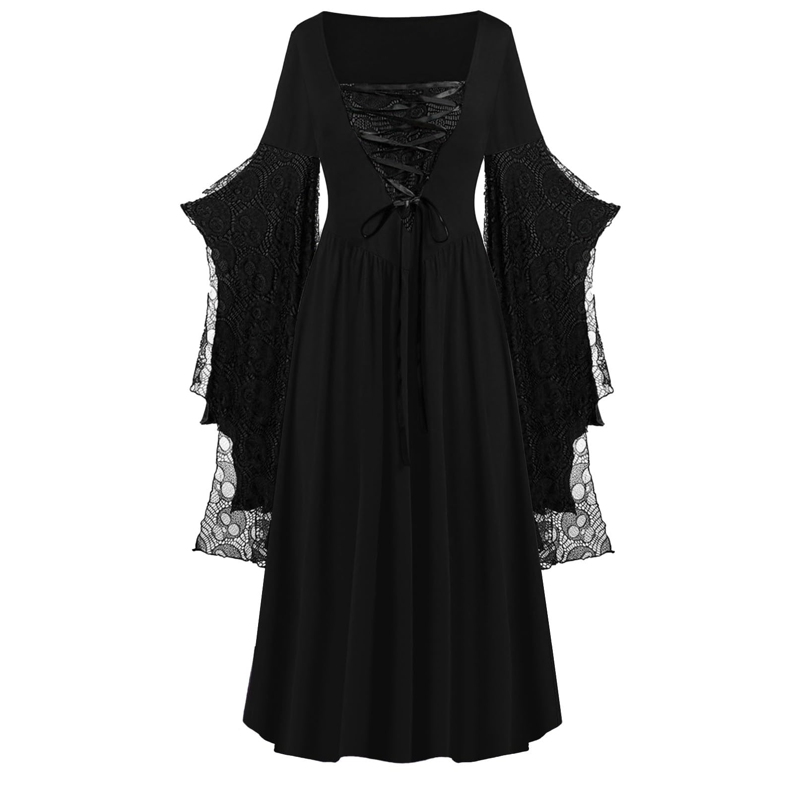Halloween Costumes Women Adult Dresses Gothic Skeleton Party Vintage Dress — image 1
