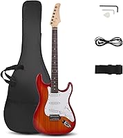 Vista 11 de Ktaxon - Guitarra eléctrica de 39 pulgadas, kit de guitarra de cuerpo sólido de tamaño completo para principiantes con bolsa para viaje, correa