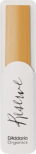 Miniatura 20 de D'Addario Organic Reserve - Cañas de saxofón barítono – Cañas de saxo – Selladas individualmente – 3.0+ Fuerza, paquete de 5