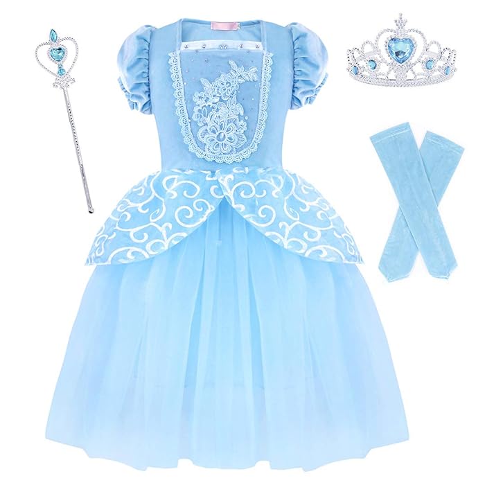 Buy AmzBarley Girls Cinderella Dress Fancy Party Outfit Princess Dressing up Costume Childs