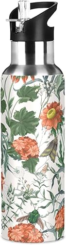 Miniatura 8 de Botellas de agua aisladas con tapa de pajilla, sin BPA, 22 onzas, a prueba de fugas, botella de agua deportiva de acero inoxidable al vacío,