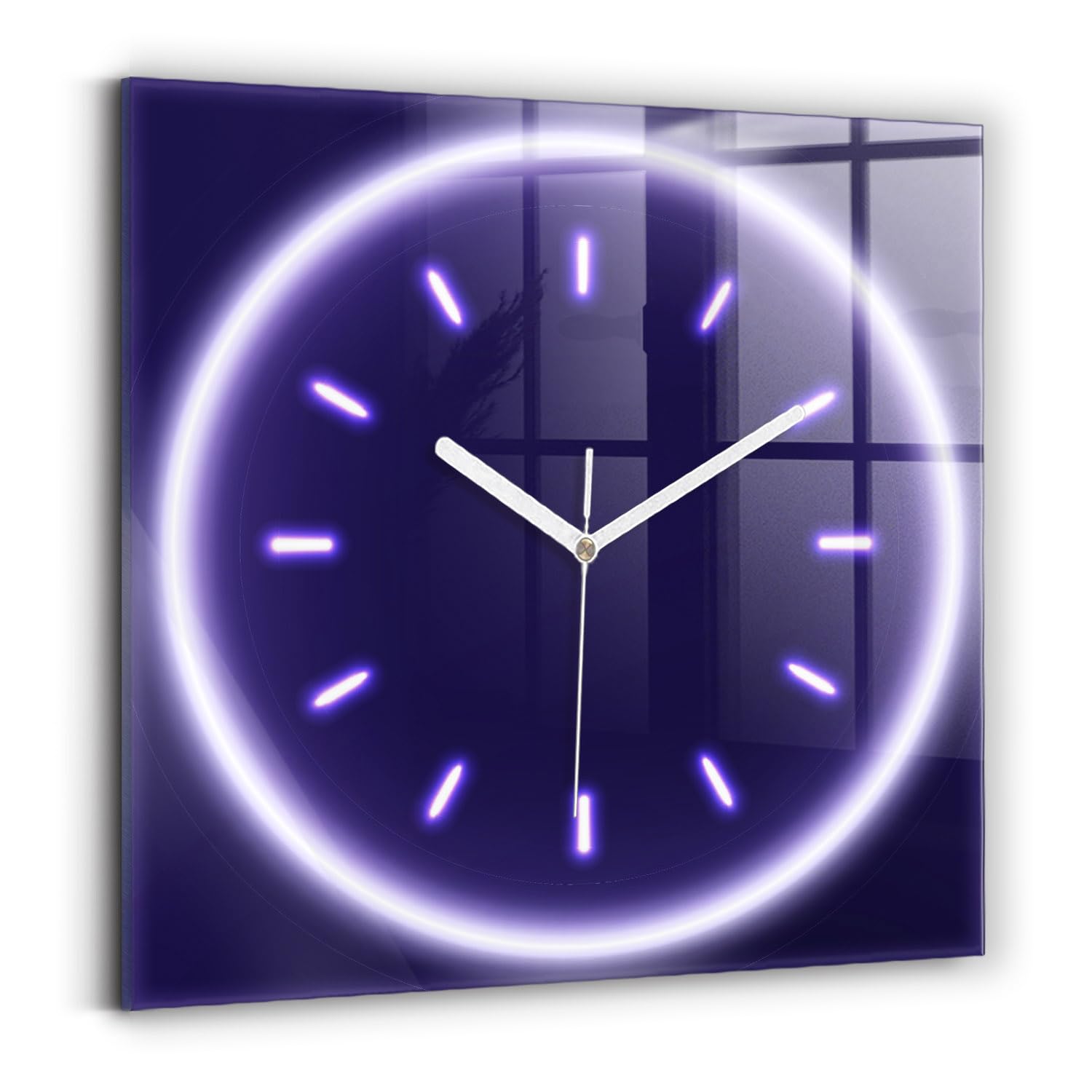 Horloge carrée haut de gamme Wallfluent 30x30 cm mécanisme silencieux