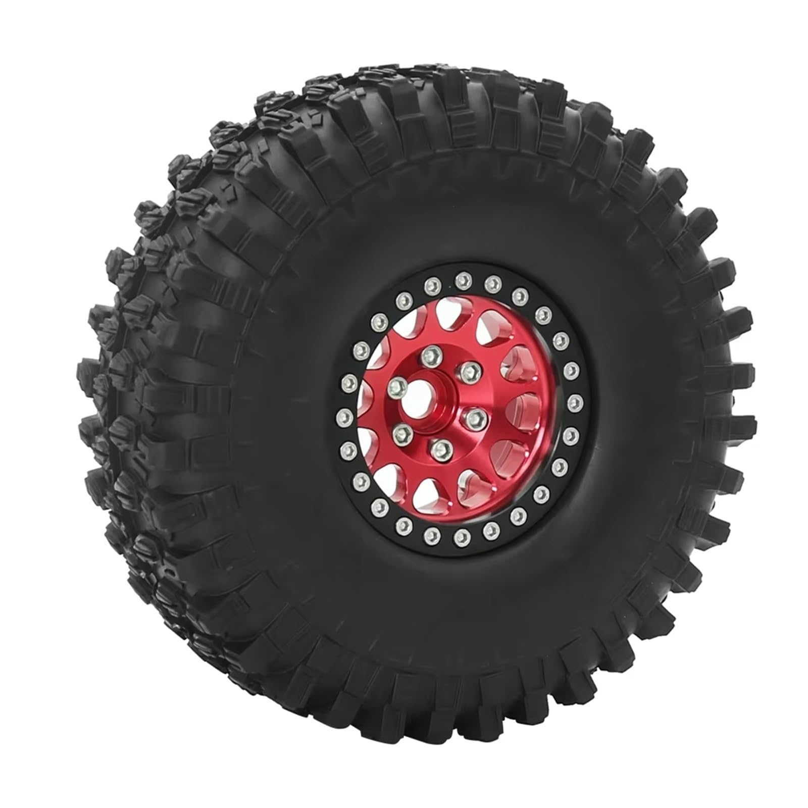 RC Car Repuestos Kit para Axial SCX10 III AXI03007 90046 TRX-4 para Redcat para Gen 8 Juego De Llantas Metal 1.9 Beadlock para Coche RC Crawler 1/10(Red)