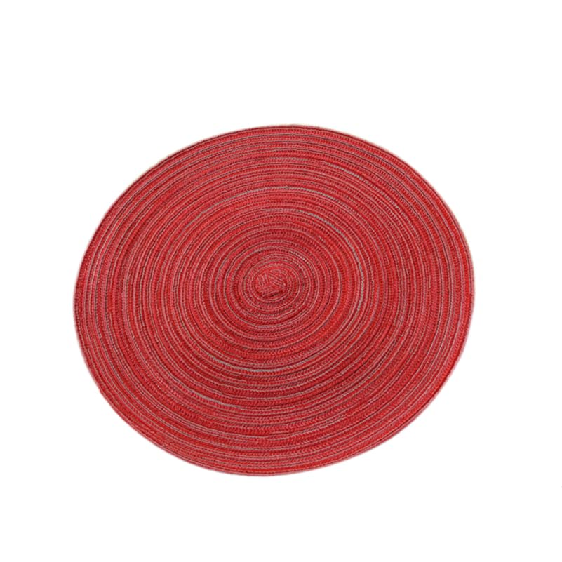 Ciieeo Large Round Cotton Linen Woven Placemat Heat Resistant Non-Slip Coaster Table Mat for Dining Kitchen Home Protection