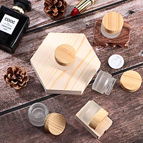 Geiserailie 10 Pieces Glass Cosmetic Containers Empty Sample Jars with Leak Proof Lids Makeup Sample Containers for Lotion Cream Cosmetic (5 Gram)3