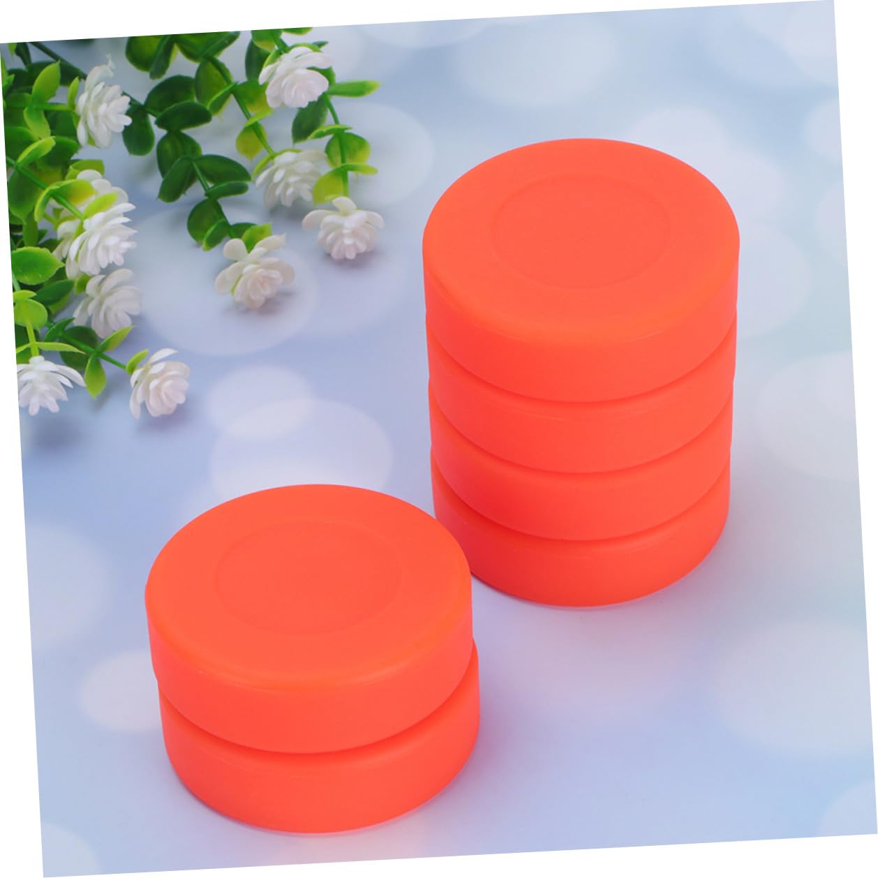 Palets de Hockey Glace en Caoutchouc Rouge 10 Pcs, Rebond Faible