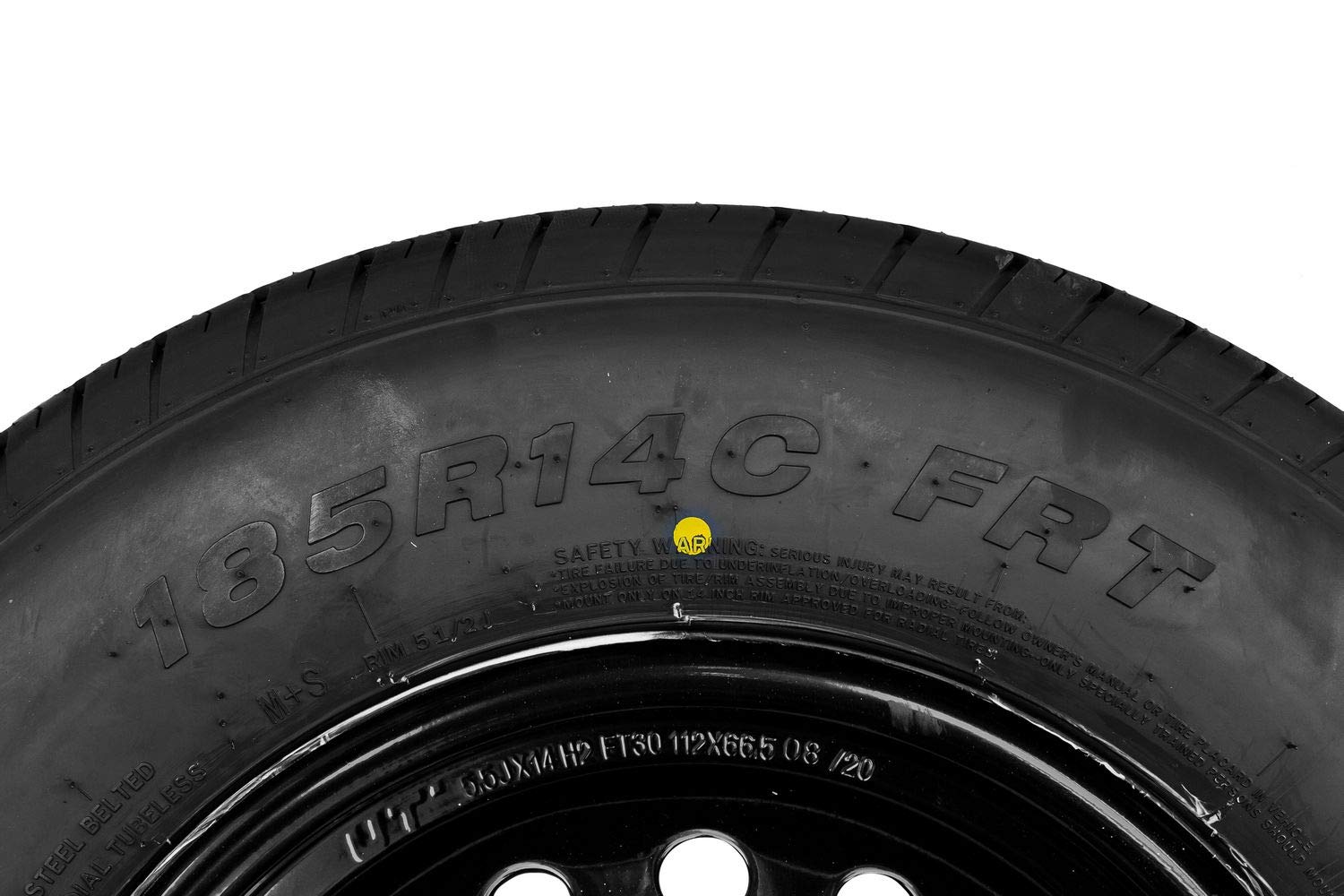 UNITRAILER Rueda para Remolque Pesado 185/80 R14C de Alta Estabilidad y 900 kg, Llanta de Acero Negra 5.5Jx14"H2 5x112 ET:30, Neumático Reforzado LINGLONG 104/102N