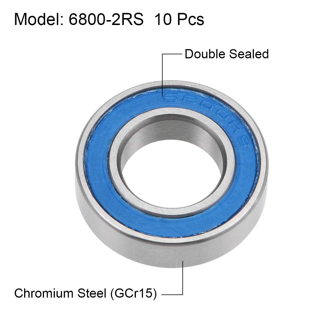 10 Cuscinetti A Sfera 698ZZ – 8x19x6 Mm – Doppia Schermatura – ABEC 3 – Acciaio Cromato – Per Motori, Ventilatori, RC Car