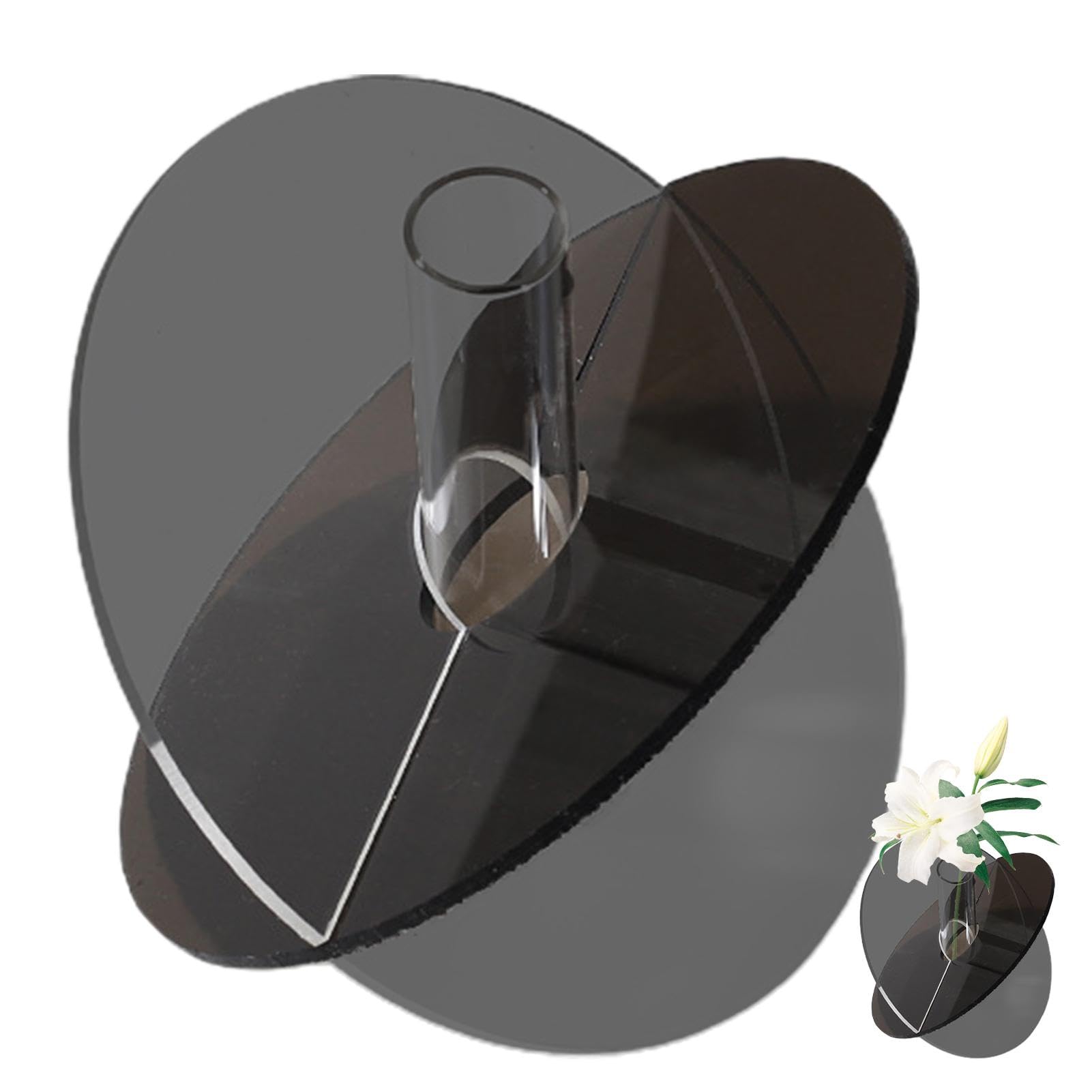 Centro de Mesa de florero para Mesa de Comedor, Centro de Mesa Floral Transparente - Florero de acrílico Transparente - Jarrón con sujetalibros de Centro de Mesa Floral para Sala de Estar,