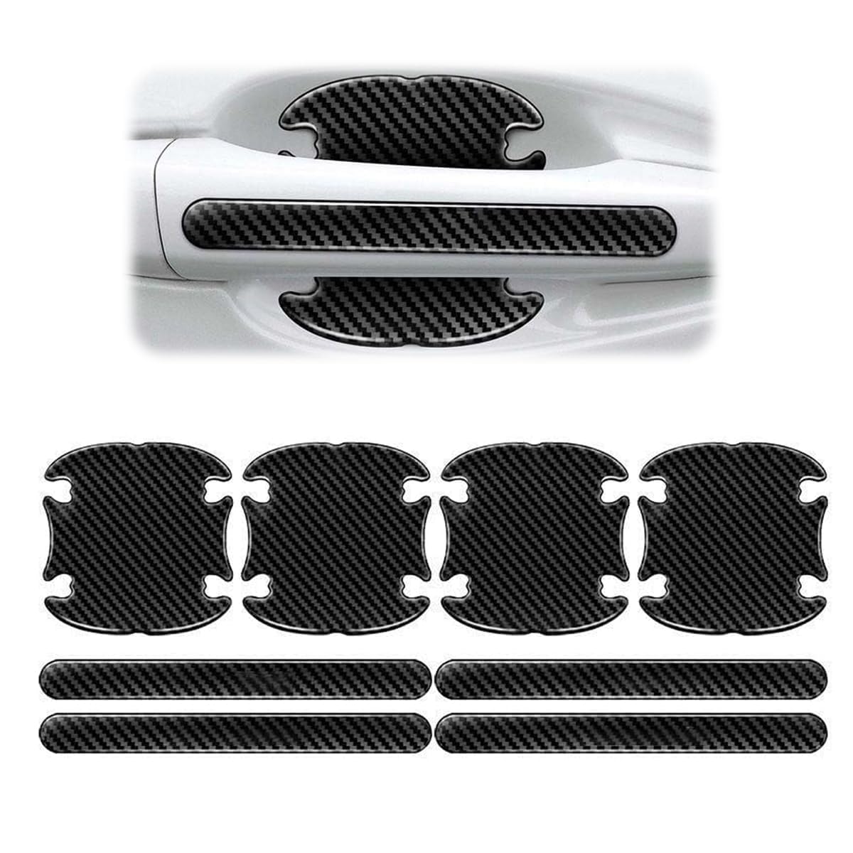 VAPORVERSE 8 Pcs Car Door Handle Cup Protector for Man TGL Euro 6 (Bj. ab 06.2013), Scratch Guards Carbon Fiber Anti-Collision Protective Strip Waterproof Trim Stickers