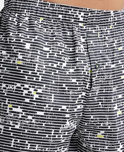 Image of Jockey NY07 Men's Super Combed Cotton Satin Weave Printed Boxer Shorts with Side Pocket