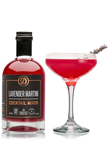 Daniels Broiler Mezclador de cóctel de lavanda Martini directamente de nuestro asador simplemente agregue licores y guarnición cócteles pequeños