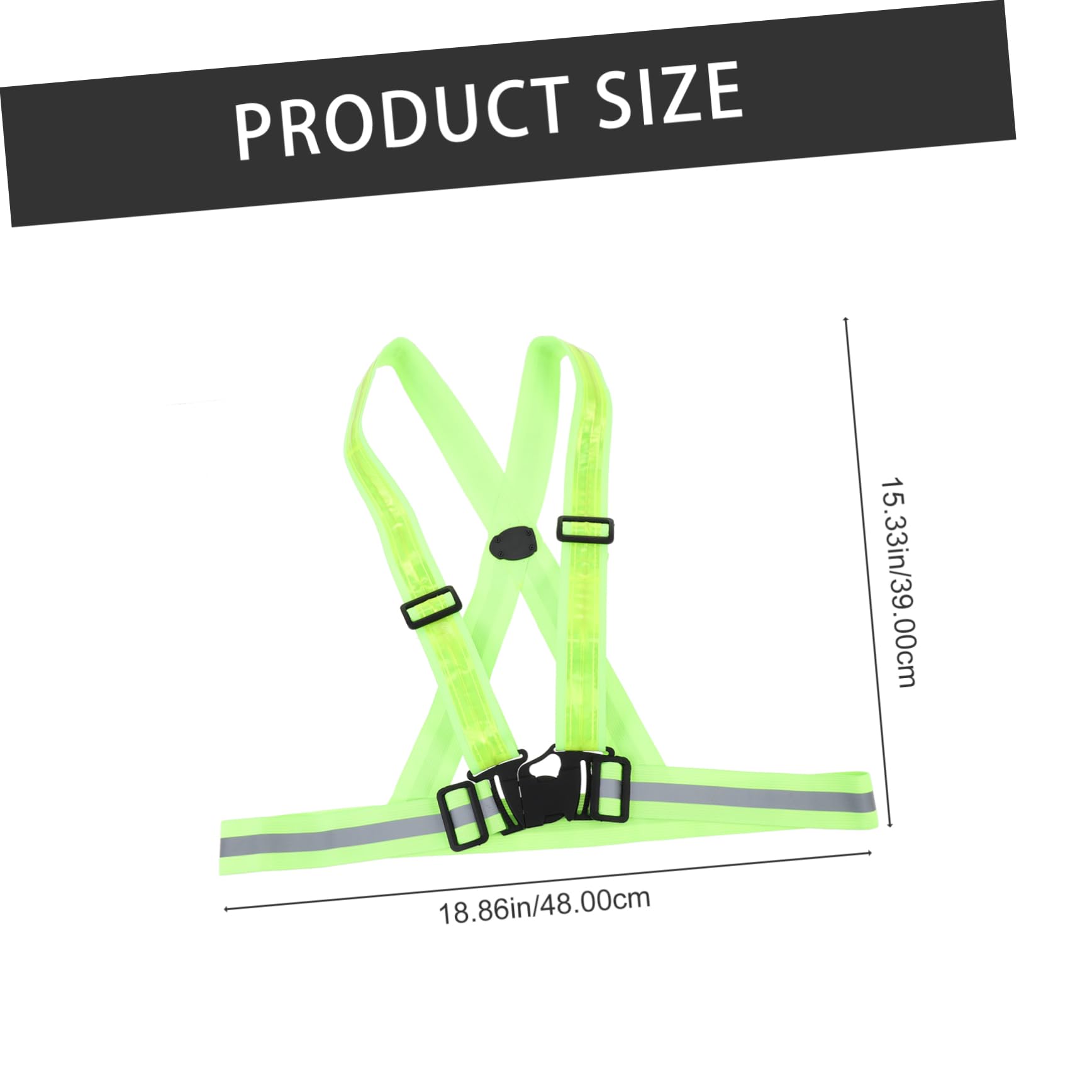 Abaodam 1Set LED Luminous Reflective Vest Adjustable High Visibility Gear for Night Running Cycling and Outdoor Sports Practical Elastic Reflective Clothing for Safe Visibility