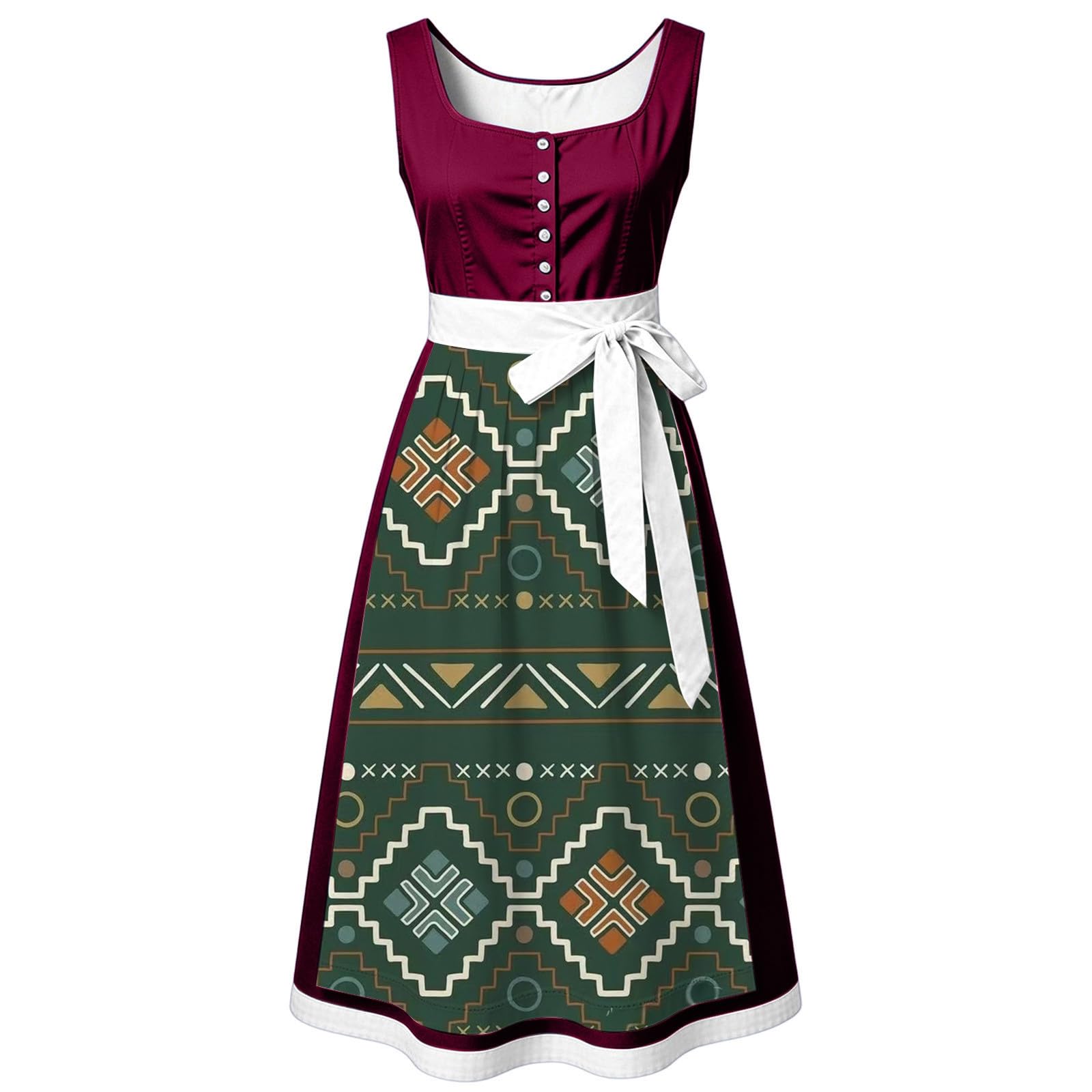 Generisch Vestido maxi para mujer, entallado con lazo, Oktoberfest, vestido de verano vintage francés, elegante vestido de gasa, elegante vestido de fiesta para bodas