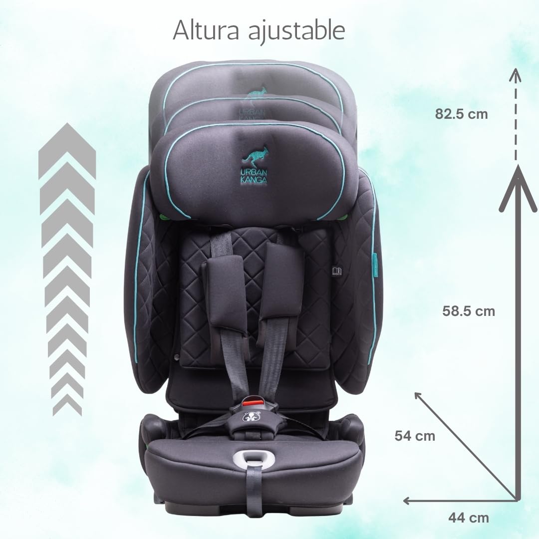 Urban Kanga Wallaroo Grow Silla Coche Plegable ISOFIX 76-150 cm | i-Size R129, Top Tether y arnés integrado de 5 puntos
