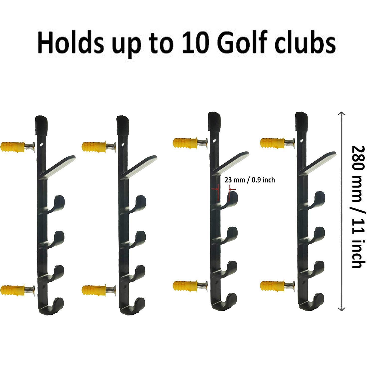 Golf Club Display Shelf Golf Driver Racks, Horizontal Golf Club Wall Mount Bracket Storage, Golf Putter Stand, Golf Club Organizers Shelf, Golf Club Display Cases Bracket - Holds up to 10 Golf Clubs