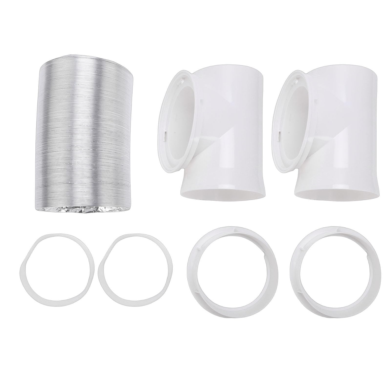 Kit de Manguera de Ventilación para Secadora en Espacios Reducidos, Sellado Fuerte, Fácil Instalación, Diseño Profesional para Seguridad en el Hogar, PVC, Aluminio, Blanco, para Ventilación