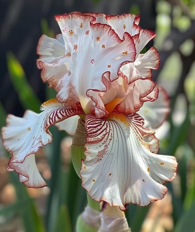 Iris Plants Live, Hardy Perennial Bearded Iris for Outdoor Garden Yard Planting-that Grow Fast/Golden Jade Carving-2 Bulbs-B